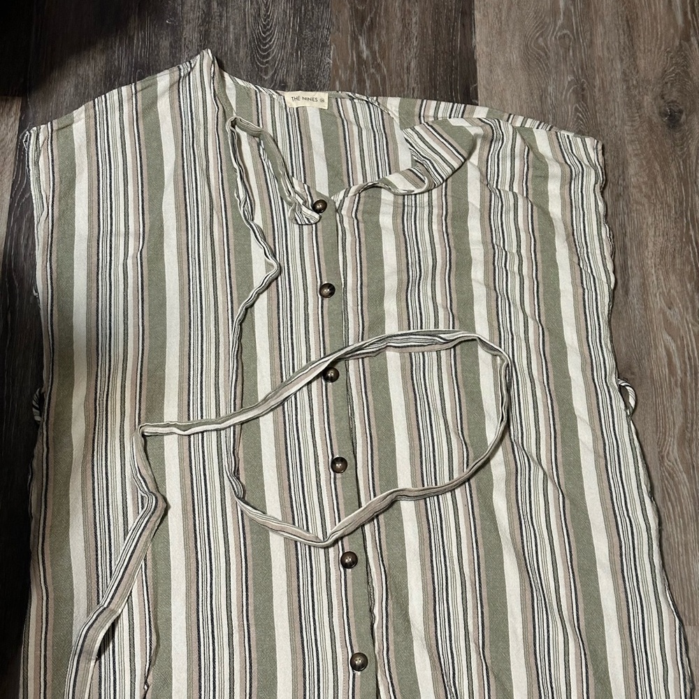 The Nines by HATCH Green and White Casual Dress